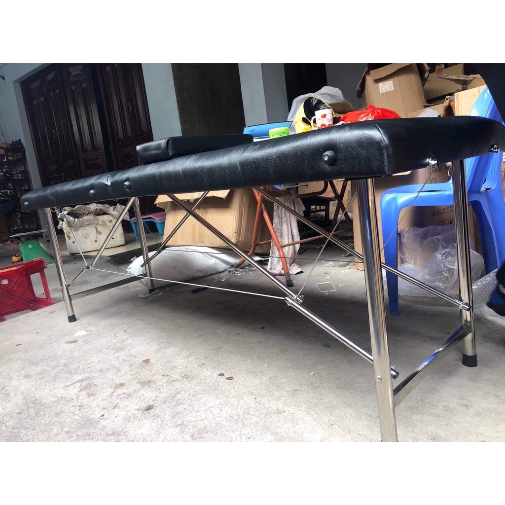 Giường phun xăm spa vali gấp gọn chân inox hàng chuẩn chắc chắn - Mẫu mới