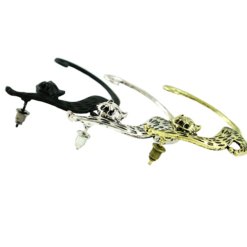 Khuyên vành tai hợp kim kiểu dáng chú mèo dễ thương 3 màu tùy chọn cho nữ