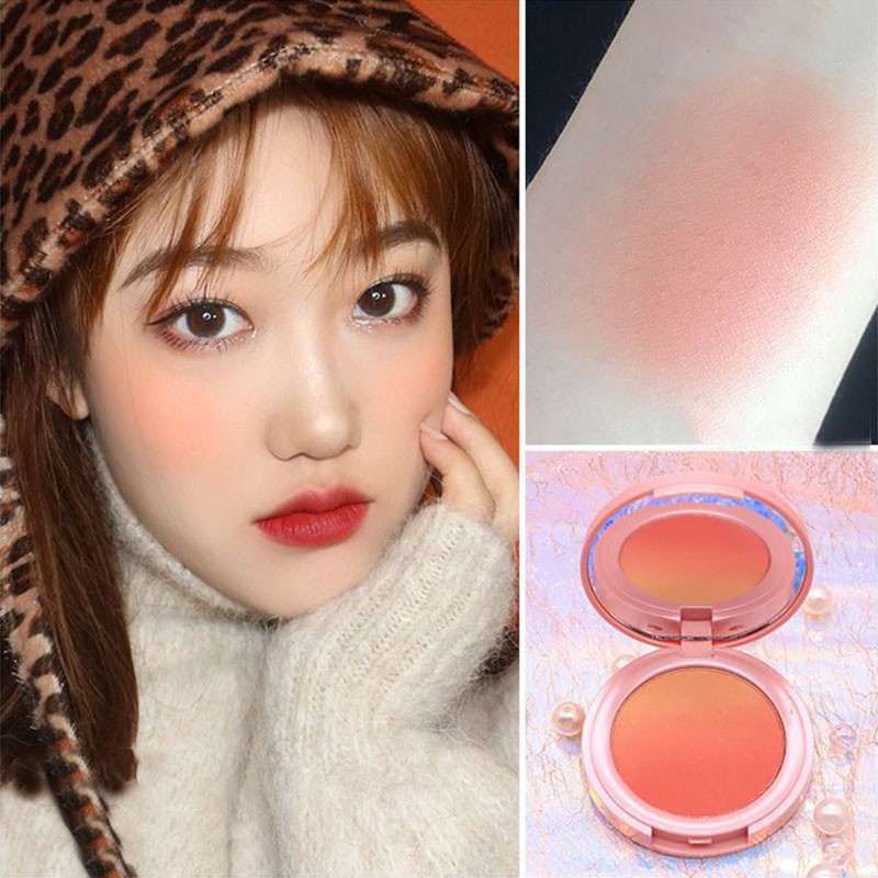 1 Pcs Ombre Face Blush Natural Makeup Blusher Powder Cheek Face 3D Contour Brighten Blush