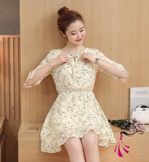 D1128-ĐẦM XÒE TAY LOE PHỐI REN