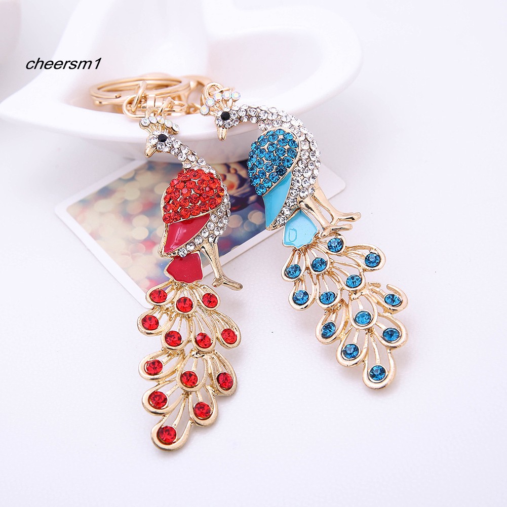 Sườn Xám Cách Tân Thời Trang♥Móc Khóa Con Công Đính Đá Thời Trang Phong Cách