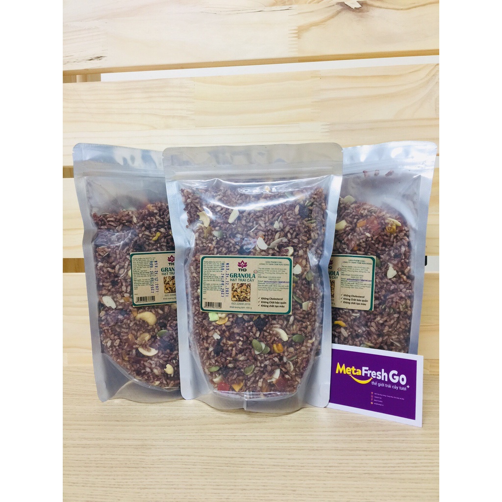 Granola Ăn Kiêng Gạo Lứt Sấy Mix Mật Ong Hạt Dinh Dưỡng Tổng Hợp Và Trái Cây Sấy Tự Nhiên Ít Đường 400g | Meta FreshgoA