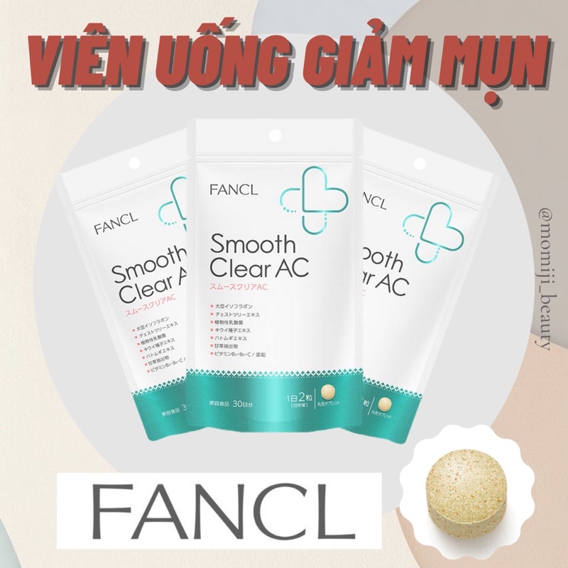 (Bill) Viên hỗ trợ giảm mụn Fancl Clear Smooth AC