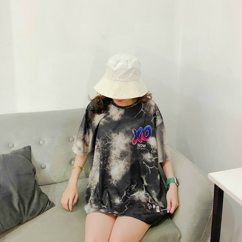 [Tặng Quà] Áo Thun Tay Lỡ Unisex - Áo Thun Nam Nữ Form Rộng Màu Loang XOXOXO Siêu Hot - LP.STORE