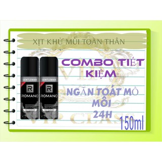 COMBO XỊT KHỬ MÙI GENTLEMAN 150ML.