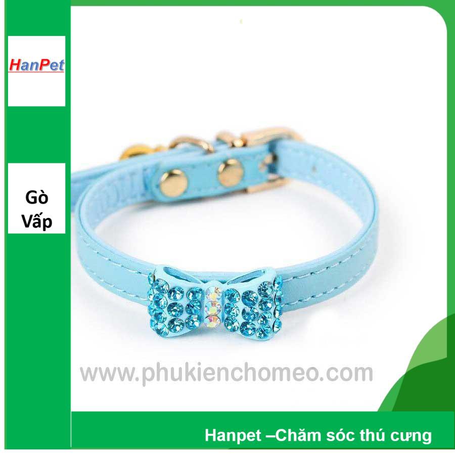 Hanpet.GV- 1230- Panda vòng cổ nơ đính đá cao cấp (- 4711460) vòng cổ chó mèo 3- 7kg