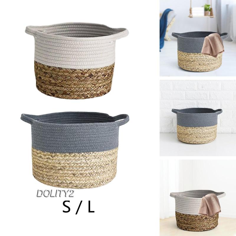 [Dolity2] Giỏ Đan Mây Cotton Lót Sàn Phòng Khách Gia Đình