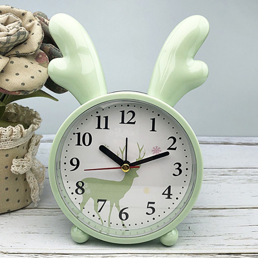 Đồng Hồ Báo Thức Hình Thỏ / Hươu / Nai Dễ Thương Phong Cách Bắc Âu Trang Trí Phòng Ngủ