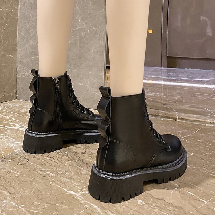 Bốt da nữ dây buộc khóa hông siêu hot | BigBuy360 - bigbuy360.vn