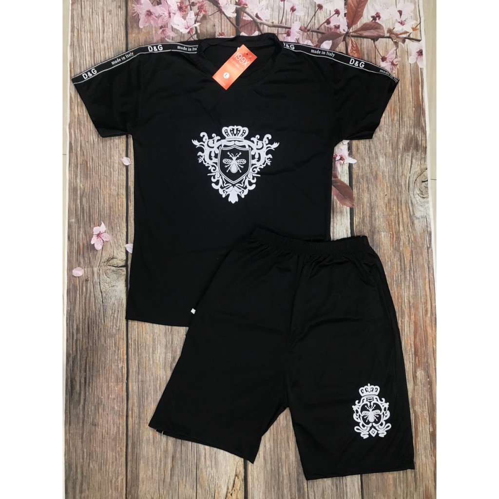 [BN02] Bộ Hè Nam, Bộ Thun Nam Cộc Tay In Logo Ong In Nhiệt HAI MÀU TRẮNG ĐEN Hàng Full Size | BigBuy360 - bigbuy360.vn
