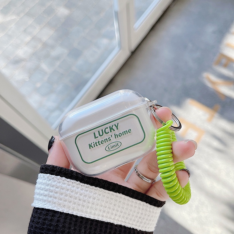 Vỏ Bảo Vệ Hộp Sạc Tai Nghe airpods 1 2 Pro 3rd Generation Pro 1/2 Trong Suốt Chống Sốc Họa Tiết Hoạt Hình Kèm Dây Đeo Kiểu Nhật Hàn