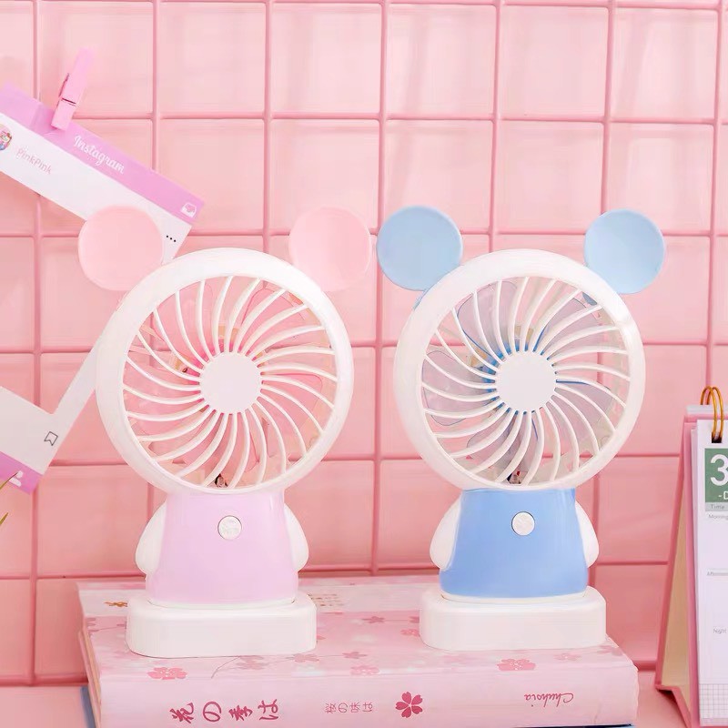 Quạt mini tích điện đề bàn có đèn sáng ( tặng kèm dây sạc) #5