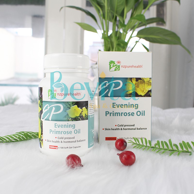 Viên uống tinh dầu hoa anh thảo NZPureHealth Evening Primrose Oil 100 viên, viên uống nội tiết - Bevita