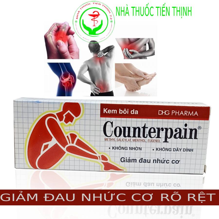 Kem bôi da Counterpain Dược Hậu Giang, giảm đau nhức cơ Tuyb 30g - 5g