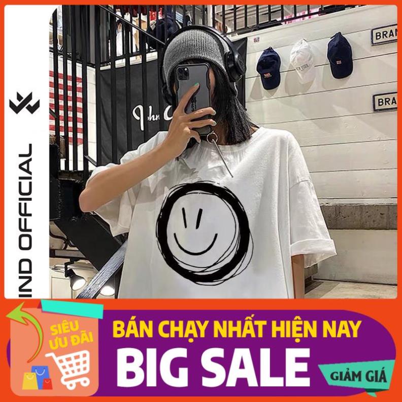 SALE🌺 Áo thun tay lỡ unisex form rộng Mặt Tròn nam nữ phong cách ulzzang Wind