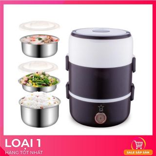 Hộp cơm hâm nóng cắm điện inox 3 tầng| Cặp lồng cắm điện