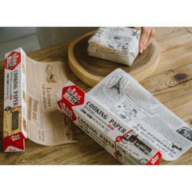 Giấy Nến Thấm Dầu Cooking Paper Cuộn 8M Chống Bám Dính, Không Làm Dầu Mỡ Ra Nồi Chiên, Lò Nướng