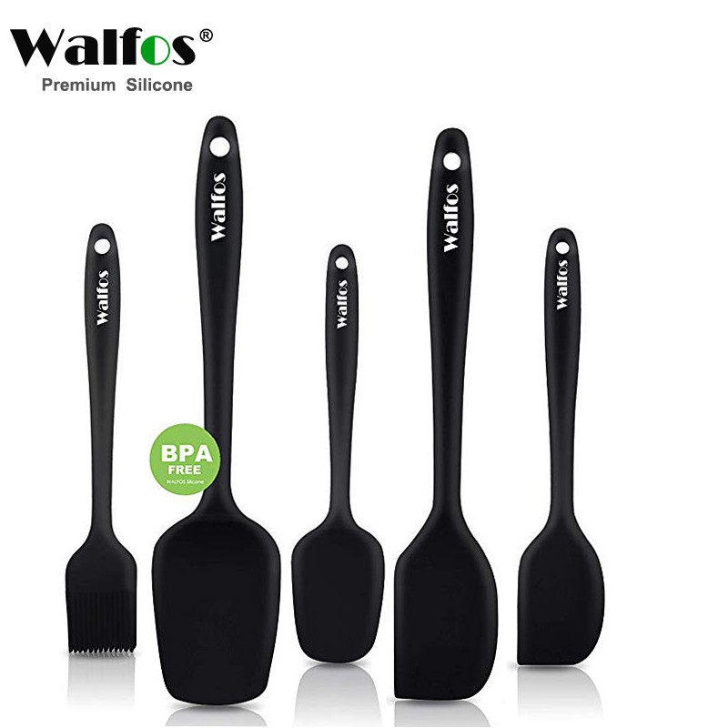 Set 5 Muỗng Làm Bếp Walfos Bằng Silicone Cách Nhiệt Dễ Làm Sạch