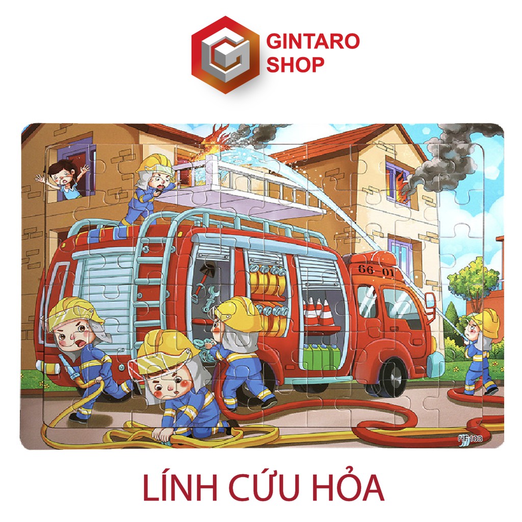 Đồ chơi xếp hình gỗ 60 miếng cho bé , Tranh ghép hình giúp bé phát triển tư duy từ nhỏ GINTARO SHOP