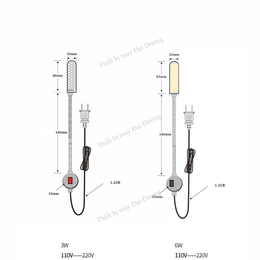 Đèn led juki 30 bóng sáng trắng dùng cho máy may sáng trắng mắt lồi