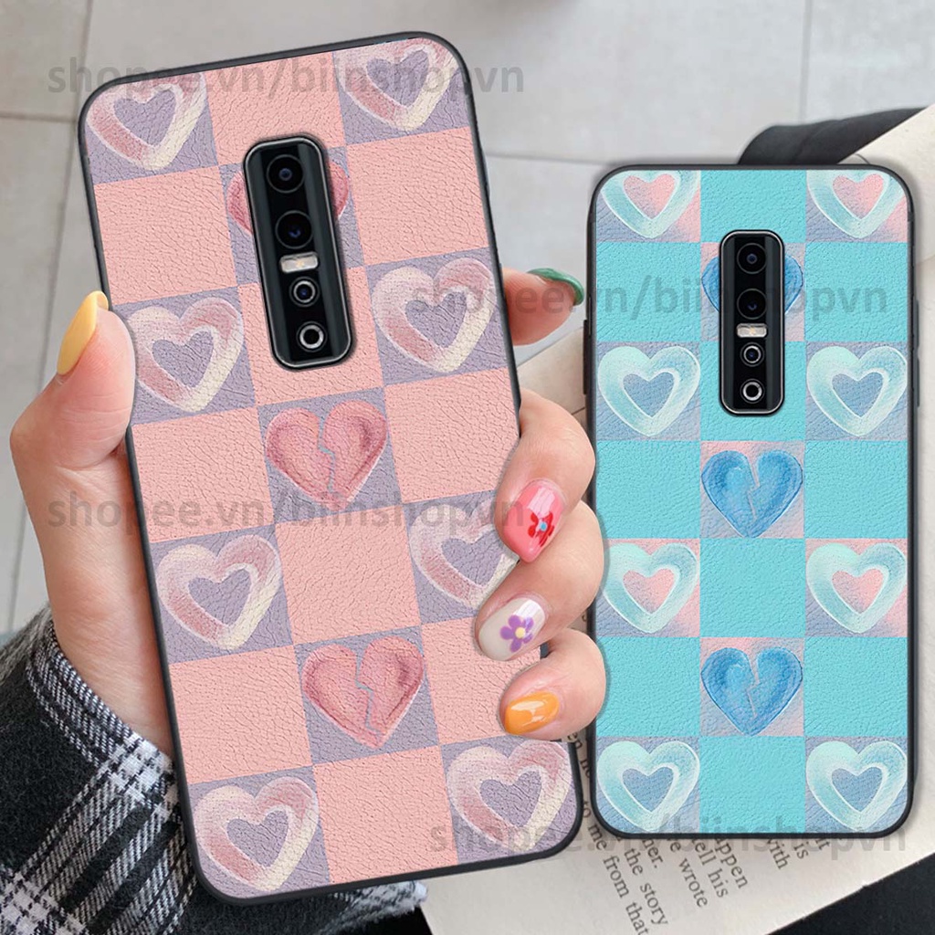 Ốp Vivo V17 Pro caro trái tim nhiều màu sắc, đầy cá tính, khẳng định phong cách