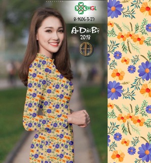 Vải áo dài tằm ý/ lụa nhật hoa lá đều