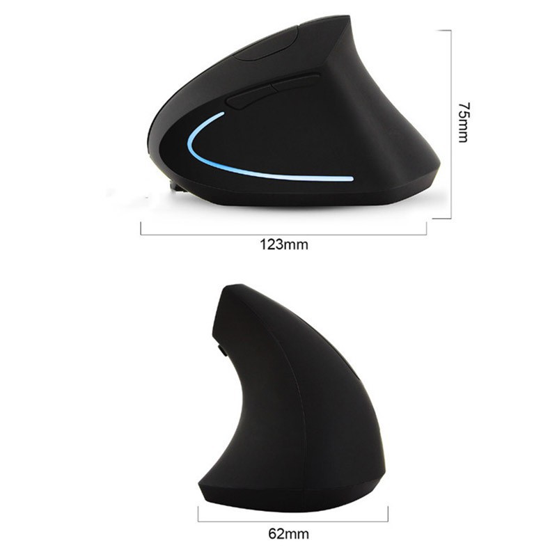 Chuột Không Dây Ergonomic Mouse 2.4 GHz, (Đen) kiểu Dáng Đứng Chống Mỏi - Thế Hệ Mới Nhất 2021