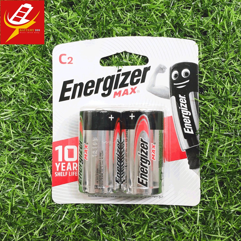 Pin Trung Energizer Max Alkaline - Pin C Energizer Max E93BP2 Chính Hãng Vỉ 2 Viên
