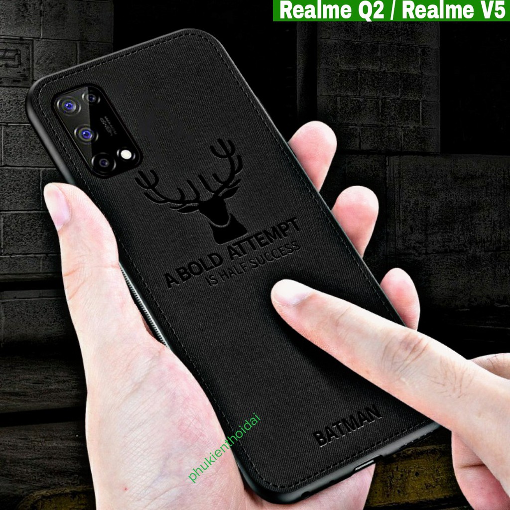 Ốp lưng Realme Q2 / V5 FREESHIP Từ 50k chống sốc vân vải hươu nai cao cấp