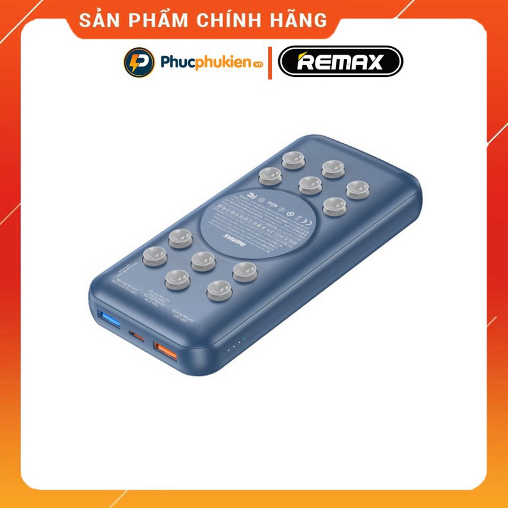 TỐT NHẤT Sạc dự phòng không dây 20000mah chính hãng Remax RPP 207 sạc không dây 15w và 3 cổng sạc nhanh iPhone 20w Phúc 