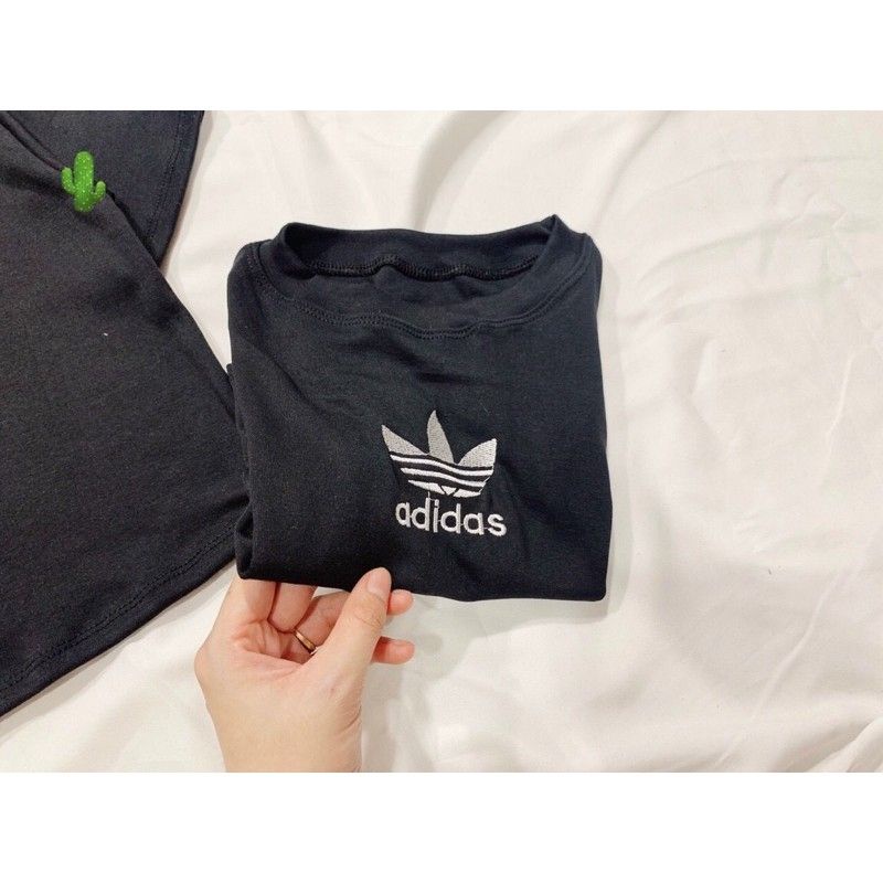 🌳🌳 Áo croptop body thêu logo adidas thun borip chuẩn đẹp