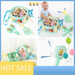 6pcs Baby Roll Drum Musical Instruments Percussion Rhythm Band Set Rducation Toy