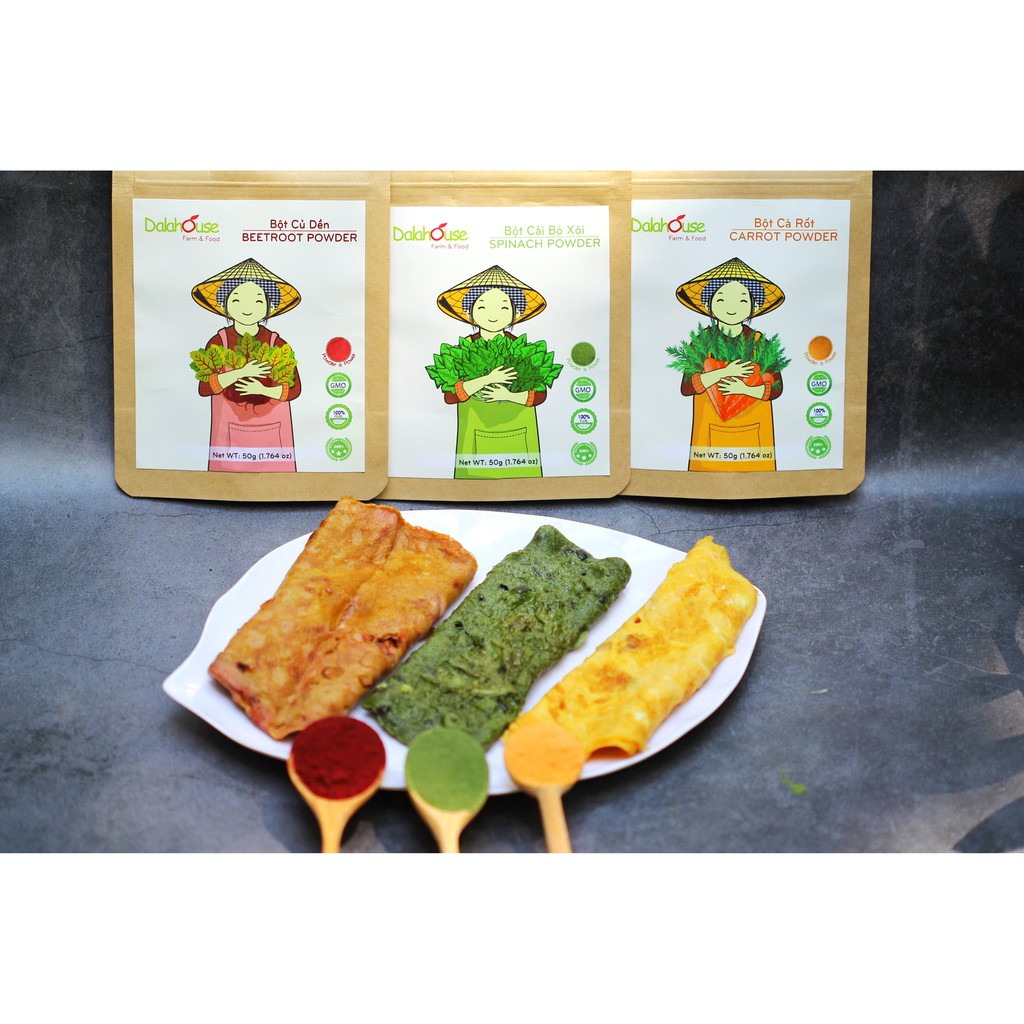 Bột củ dền Dalahouse nguyên chất tự nhiên - tốt cho bé ăn dặm và tạo màu thực phẩm - Túi 50g