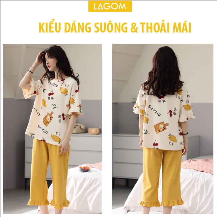 [50 MẪU] Bộ Ngủ Nữ Lửng ✨ Bộ Mặc Nhà Mùa Hè Cotton Cao Cấp