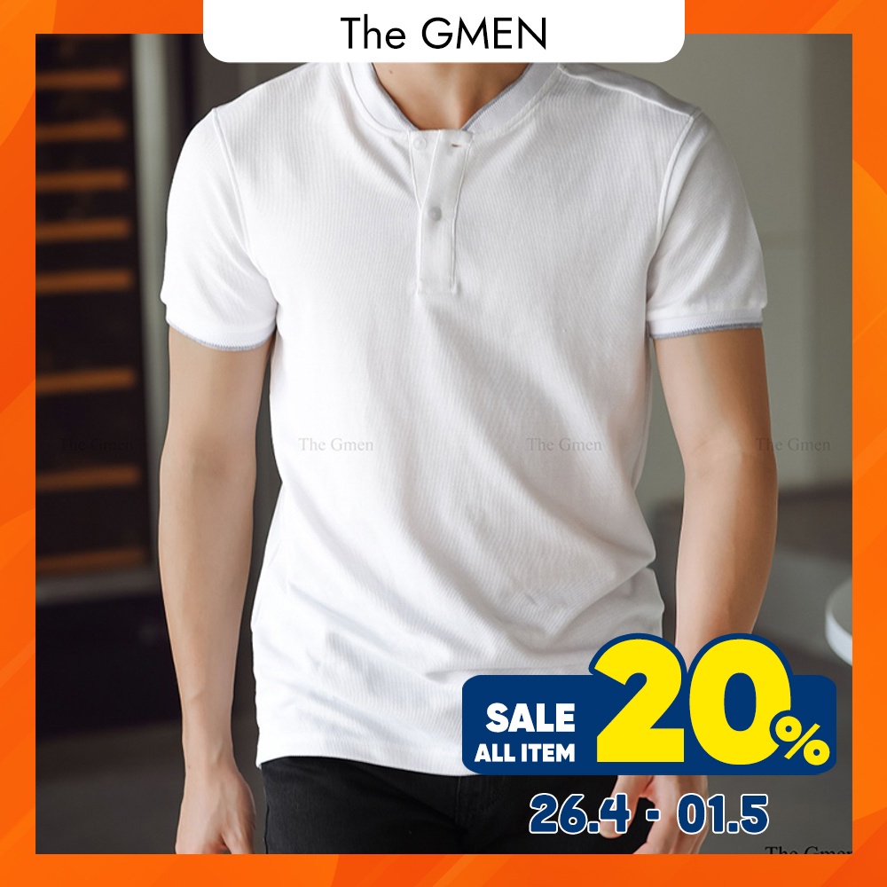 Áo Polo nam The GMEN Slimfit Polo Shirt 100% cotton, thiết kế cổ trụ 3 hàng nút