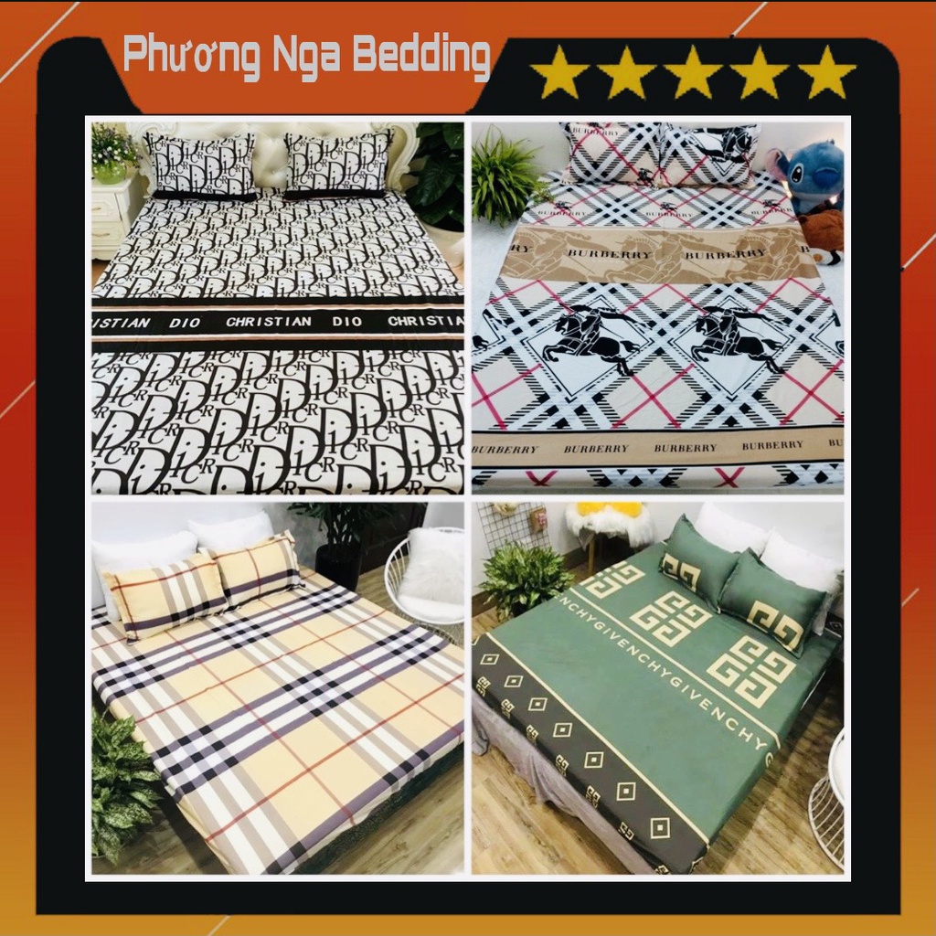 Set 3 Món Ga Giường Và Vỏ Gối Nhiều Màu Thương Hiệu