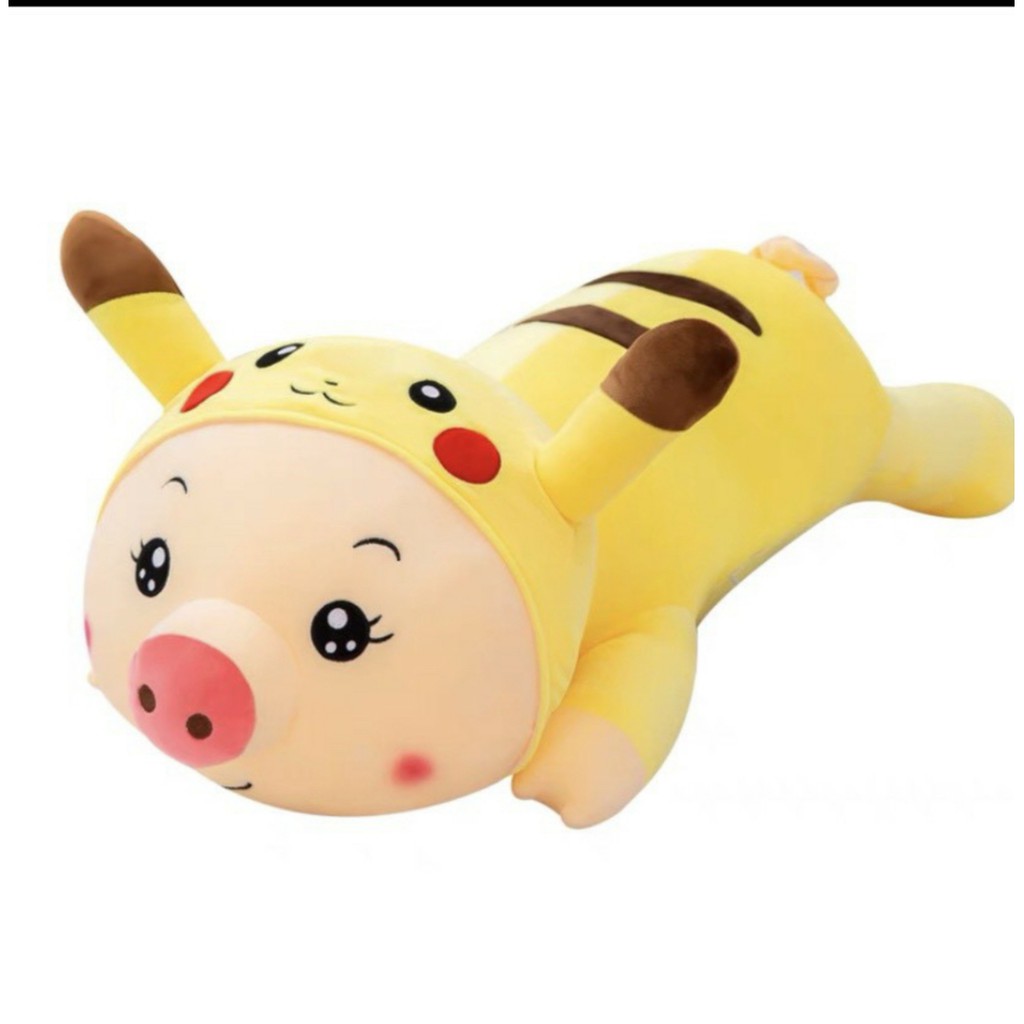 Gối Ôm Gấu Bông Cho Bé Hình Thú Heo Biến Hình - Pikachu SẴN SIZE 1M5