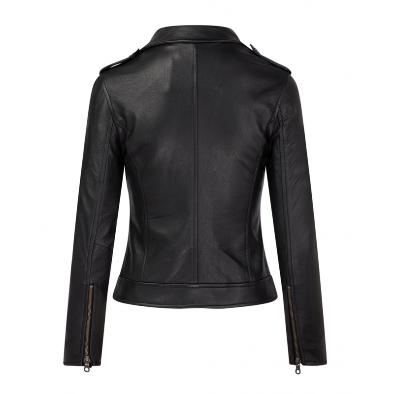 Áo Da Nữ FTT Leather Biker Jacket Da Dê Cúc Khoá Đồng Cao Cấp, Trẻ Trung, Bảo Hành Da Thật 100%