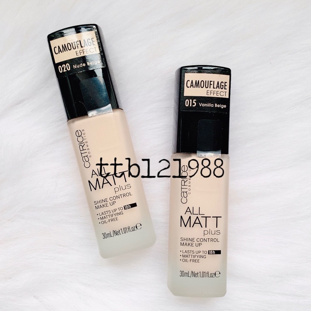 Kem Nền Catrice All Matte Plus 30ml 18h- chai dài