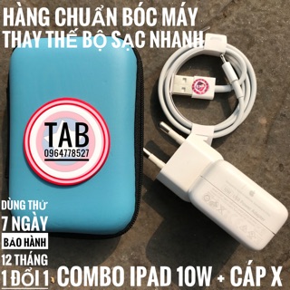 COMBO Củ iPad 10w + Cáp IPHONE X Bóc Máy( Tặng Hộp Đựng )-BS