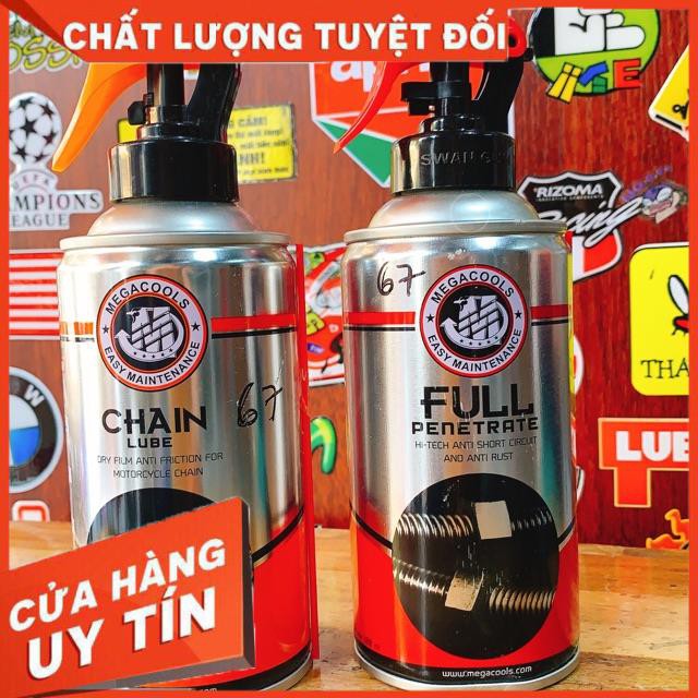 Chai xịt Dưỡng sên , bôi trơn xích dạng sáp  Megacools Chain Lube