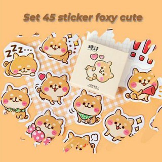 SET 45 STICKERS FOXY CUTE