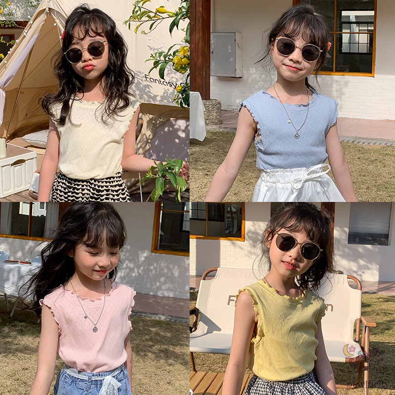 Áo Sát Nách Kiểu Hàn Quốc Thời Trang Mùa Hè Dễ Thương Cho Bé Gái