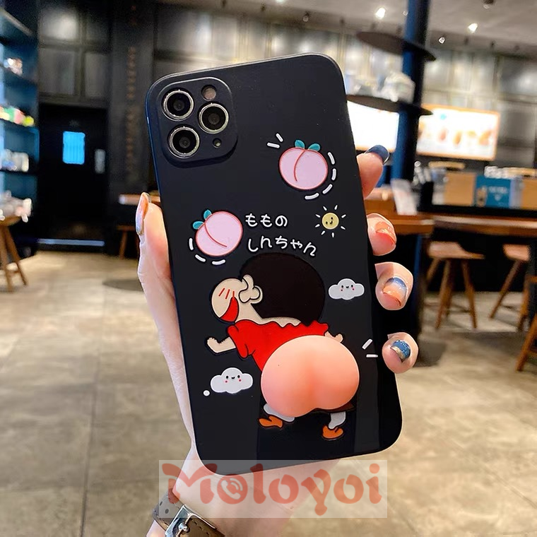 Ốp Điện Thoại Hình Cậu Bé Bút Chì / Quả Đào Cho Iphone 7 8 Plus 11 12 Pro Max X Xr Xs Max 11 12 6 6s Plus