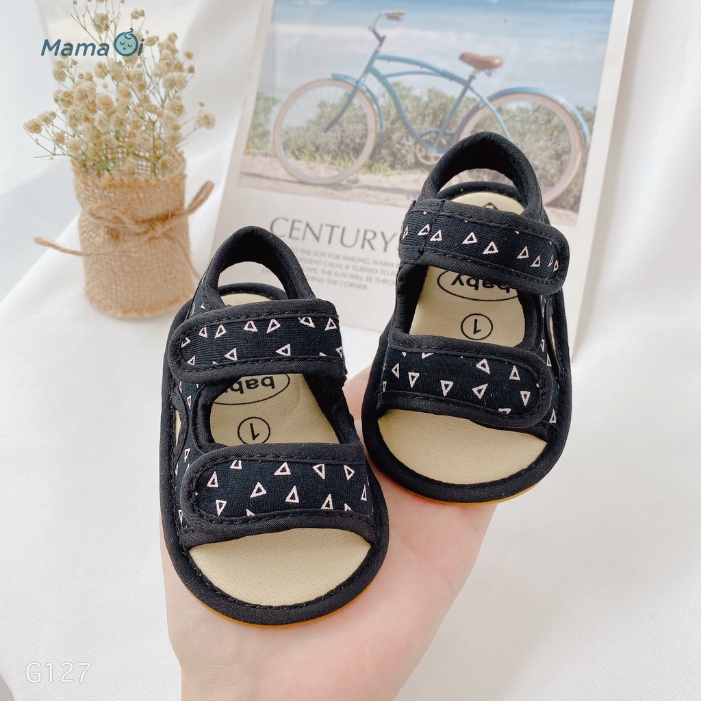 G127 Giày tập đi cho bé giày sandal  họa tiết đế cao su mềm chống trượt  cho bé tập đi của Mama Ơi -Thời trang cho bé