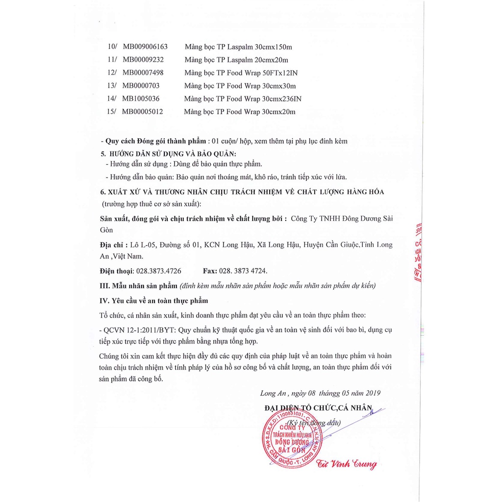 Màng Bọc Thực Phẩm 30cmx600 Las Palms