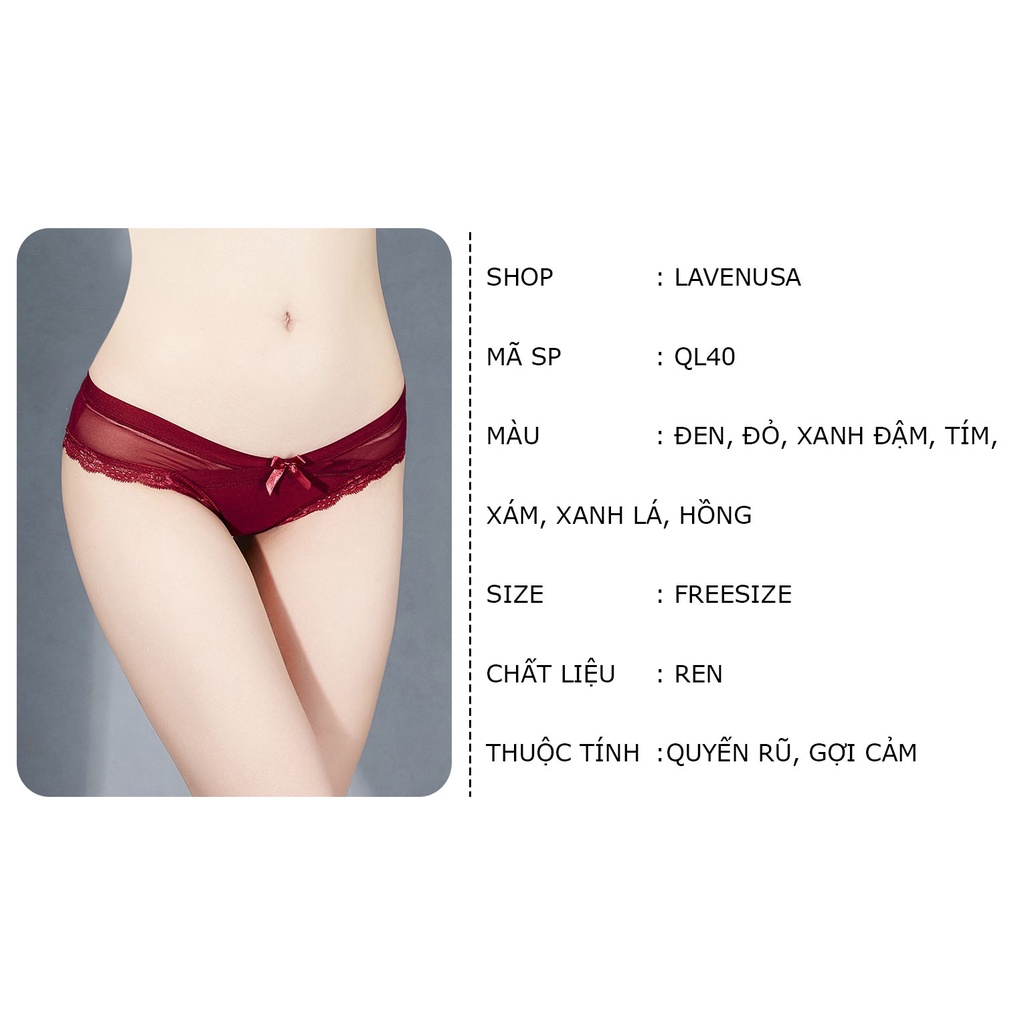 Quần lót nữ ren cao cấp cạp chéo mềm mại quyến rũ gợi cảm LAVENUSA QL40