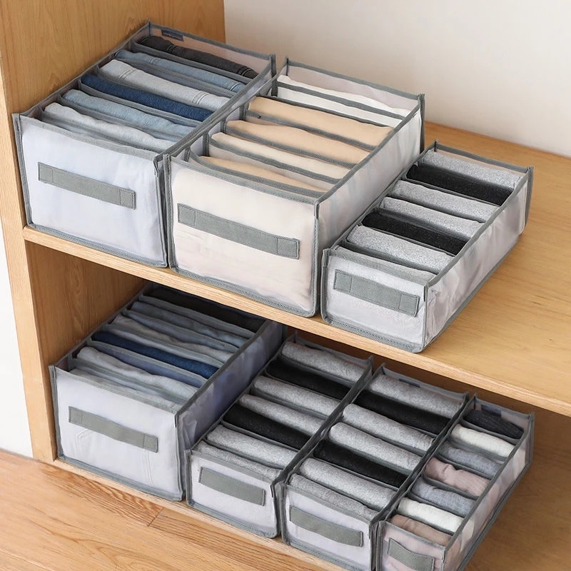 Hộp Ngăn Kéo Đựng Vớ/Đồ Lót 6/7 Ngăn Có Thể Gấp Gọn Tiện Dụng
