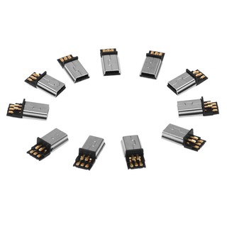 Set 10 USB mini SMT 5 pin Type B Plug màu bạc kích thước 14 x 7 x 5 mm