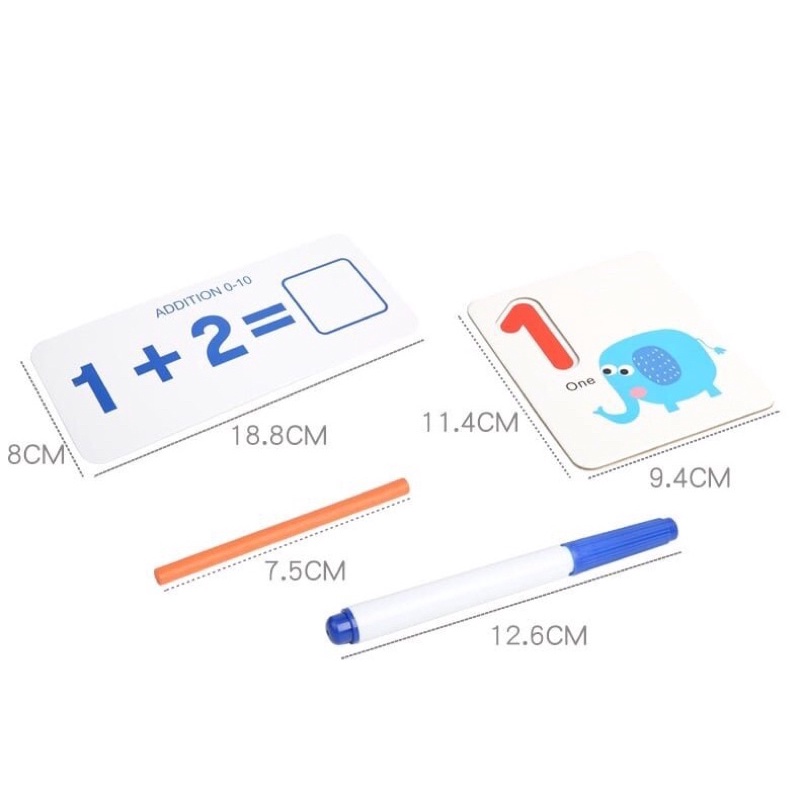 Bộ toán học kèm que tính và bút cho bé